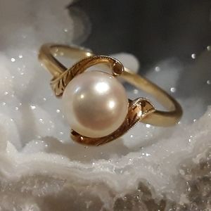 Vintage 14k MIKIMOTO pearl ring